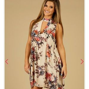 Cream Floral dress